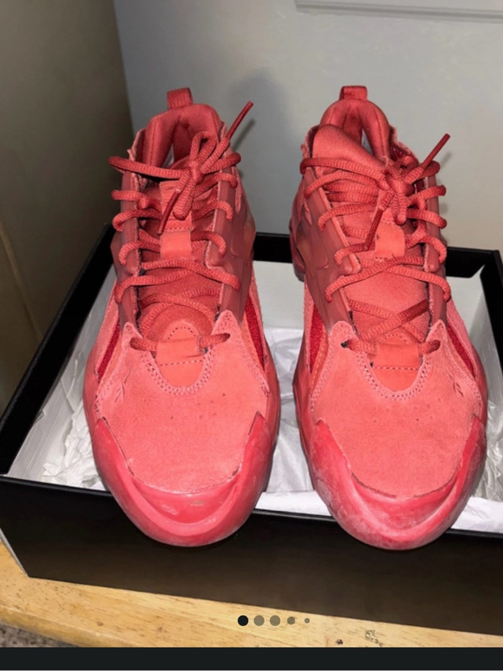 Reebok Cardi B V2 Women's Red Suede & Mesh Sneakers